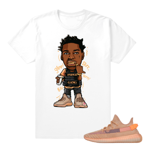 Yeezy 350 Clay | Kodak Glee | White shirt