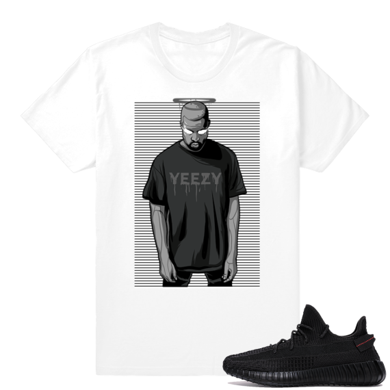 Yeezy Boost 350 V2 Black | Saint Ye | White Shirt