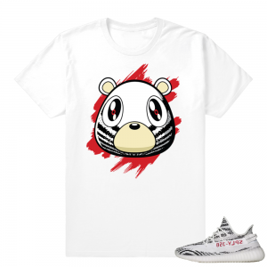 Zebra Yeezy Boost Bear t-shirt | Zebra Stripe Bear | White shirt