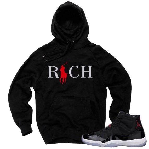 Jordan 11 72-10 Hoodie to match 'Country Club Rich' |Black Hoodie