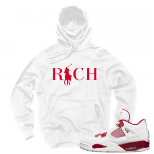 Air Jordan 4 Alternate 89 match 'Country Club Rich' Hoodie| White Hoodie