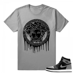 Air Jordan 1 Shadow Matching tee  Medusa  Grey Tee