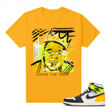 Air Jordan 1 Volt Gold shirt to match - Gold - Basquiat Biggie