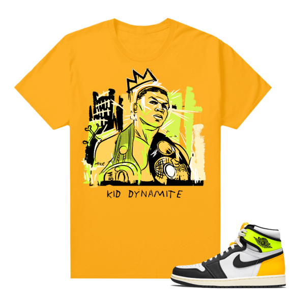 Air Jordan 1 Volt Gold shirt to match - Gold - Basquiat Tyson