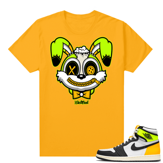 Air Jordan 1 Volt Gold shirt to match - Gold - Misunderstood Bunny