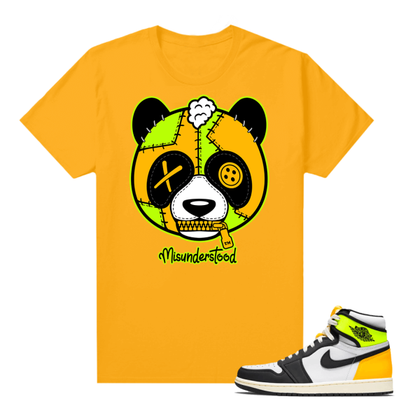 Air Jordan 1 Volt Gold shirt to match - Gold - Misunderstood Panda