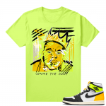 Air Jordan 1 Volt Gold shirt to match - Neon Yellow - Basquiat Biggie