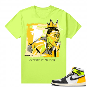 Air Jordan 1 Volt Gold shirt to match - Neon Yellow - Basquiat Goat