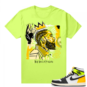 Air Jordan 1 Volt Gold shirt to match - Neon Yellow - Basquiat Nipsey