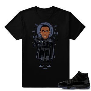 Air Jordan 11 Cap and Gown clothing  MJ x Vader  Black tee