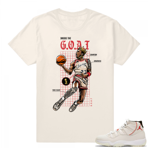 Air Jordan 11 Clothing | Goat Blue print | Light Cream shirt