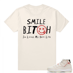 Air Jordan 11 Platinum Tint | Living My Best Life | Light Cream shirt