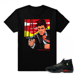 Air Jordan 14 Last shot matching tee  Every Dog has his Day Black tee