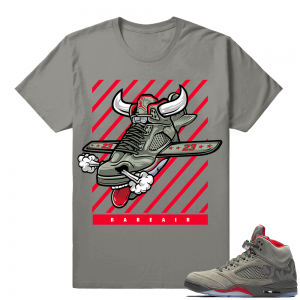 Air Jordan 5 Camo 'Fly Kicks' Sneaker tee - Olive