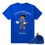 Air Jordan 5 t shirt Blue Suede 'Live Fresh Pinocchio' T-Shirt Royal