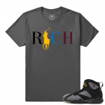 Air Jordan 7 Bordeaux - Sneaker tee match Country Club Rich - Grey