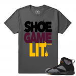 Air Jordan 7 Bordeaux sneaker tees - Shoe Game Lit - Grey