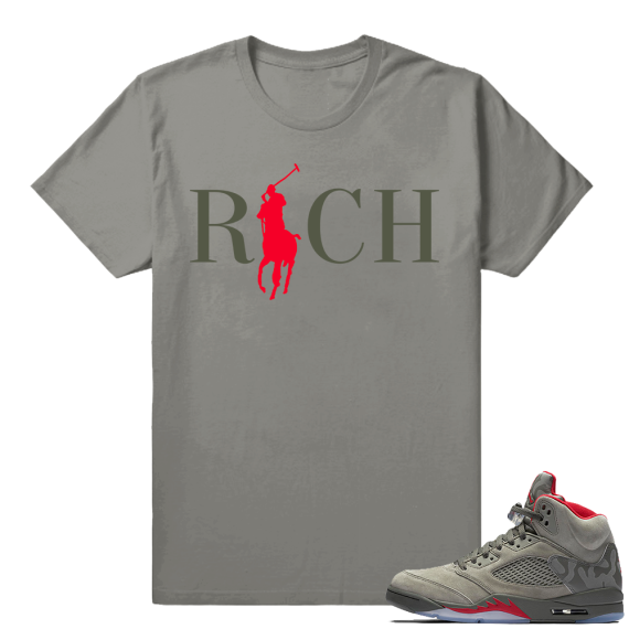 Air Jordan Retro 5 Sneaker tees Camo - Country Club Rich - Olive