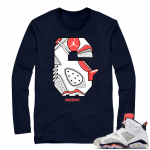 Air Jordan Retro 6 shirt | Retro 6 Logo | Navy Long Sleeve shirt