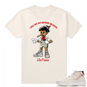 Air Jordan retro 11 Platinum Tint | Sneakerhead Pinocchio | Light Cream shirt