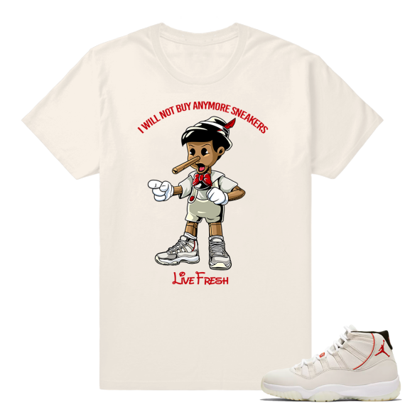 Air Jordan retro 11 Platinum Tint | Sneakerhead Pinocchio | Light Cream shirt