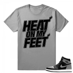 Air Jordan tees Shadow 1s  Heat on my Feet  Grey Tee