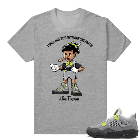 Air Max 95 Jordan 4 sneaker shirt - Heather Grey - Sneakerhead Pinocchio