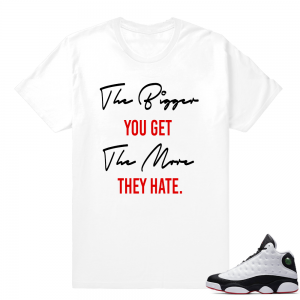 Air Jordan 13 He Got Game matching tee  Bigger  White tee