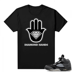 Anthracite 5s Sneaker Tee black Diamond Hands