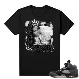 Anthracite 5s Sneaker Tee black Stacks on Stacks