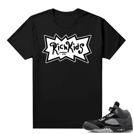 Anthracite 5s sneaker tee black Rich Kids