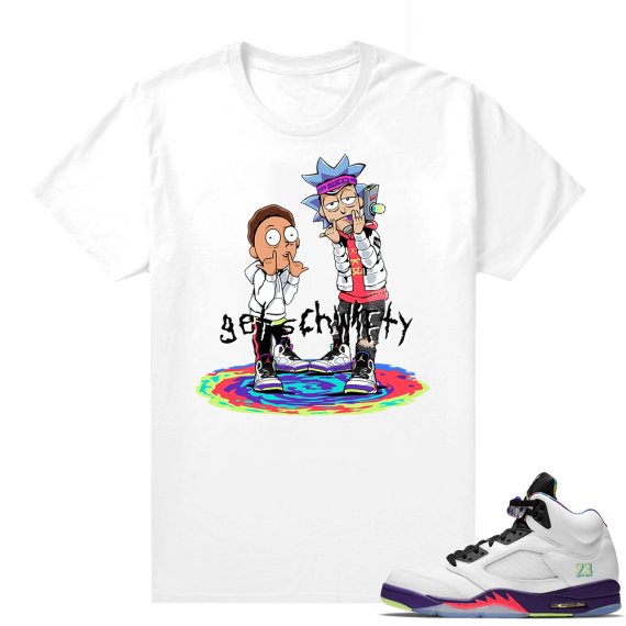 Bel-Air 5s Alternate sneaker tees - White - Get Schwifty