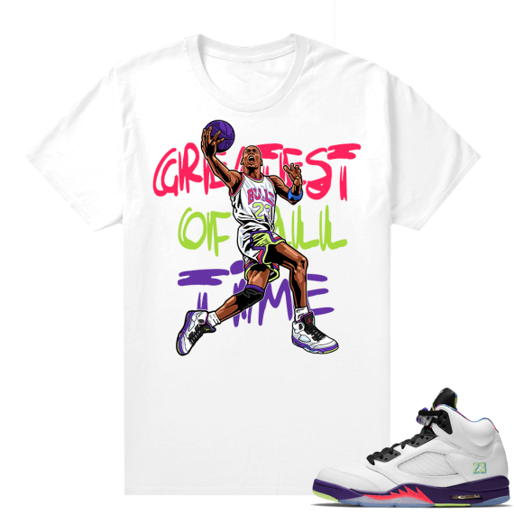 Bel-Air 5s Alternate sneaker tees - White - Greatest Of All Time V1