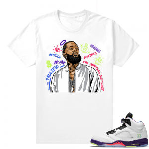 Bel-Air 5s Alternate sneaker tees - White - Nipsey Tribute