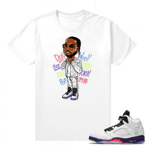 Bel-Air 5s Alternate sneaker tees - White - Pop Smoke Toon