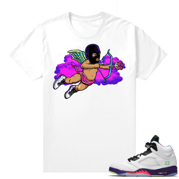 Bel-Air 5s Alternate sneaker tees - White - Ski Mask Cupid