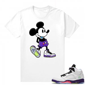 Bel-Air 5s Alternate sneaker tees - White - Sneakerhead Mickey