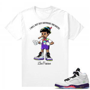 Bel-Air 5s Alternate sneaker tees - White - Sneakerhead Pinocchio