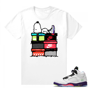 Bel-Air 5s Alternate sneaker tees - White - Sneakerhead Snoopy