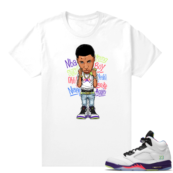 Bel-Air 5s Alternate sneaker tees - White - Young Boy Toon