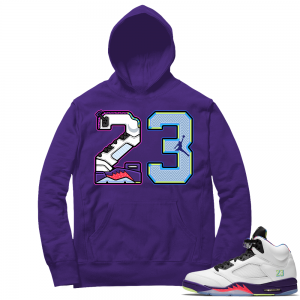 Bel Air 5s Sneaker Hoodie - Purple - 23