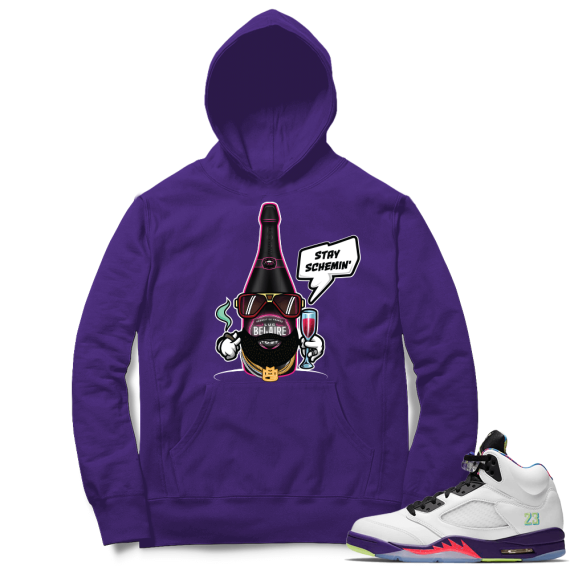 Bel Air 5s Sneaker Hoodie - Purple - Bel Air Bottle Boys