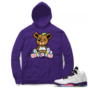 Bel Air 5s Sneaker Hoodie - Purple - Misift Teddy