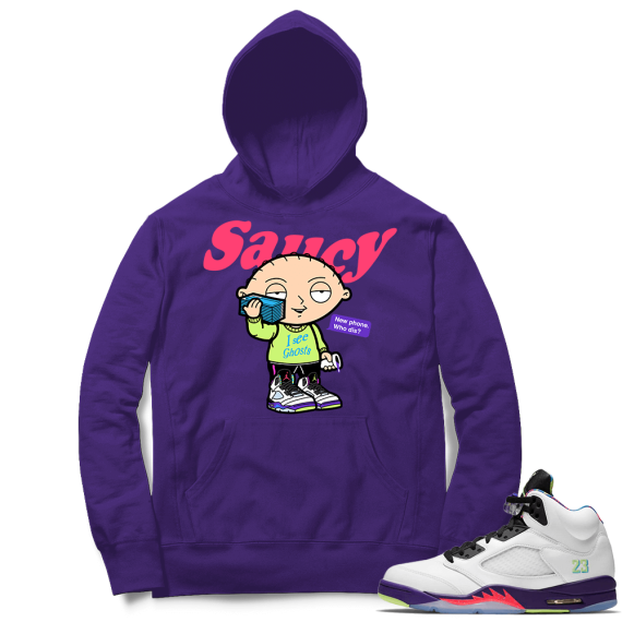 Bel Air 5s Sneaker Hoodie - Purple - Saucy