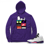 Bel Air 5s Sneaker Hoodie - Purple - Sneakerhead Snoopy