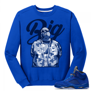 Biggie Jesus Piece Sweater Blue Suede 5s - Royal Blue Crewneck