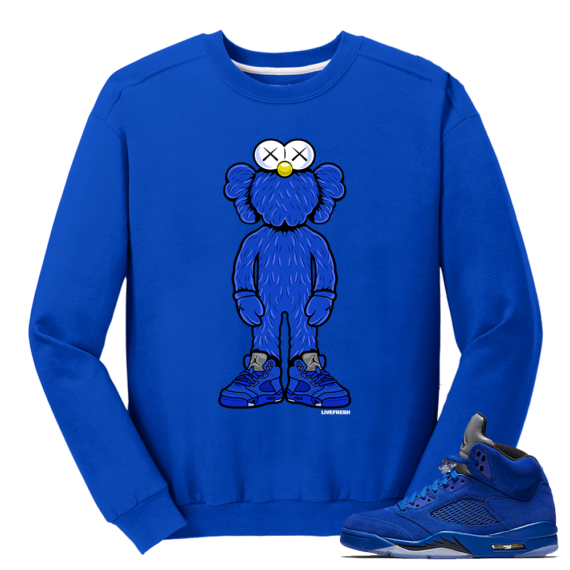 Blue Suede 5 Live Fresh Royal Crewneck Sweater