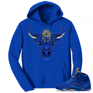 Blue Suede 5s Hoodie 'Blue Suede 5 Bull' - Royal Hoodie