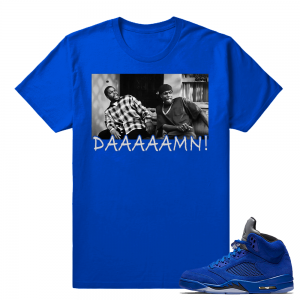 Blue Suede 5s t shirt 'Friday Daaamn' T-Shirt Royal