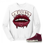 Bordeaux 12s Trillest White Crewneck Sweater